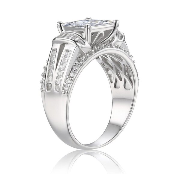 ▶Gorgeous Square CZ Princess Cut Trendy Engagement/Wedding Ring, K989